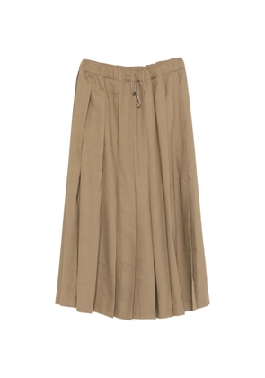 Fabiana Filippi drawstring-fastening pleated midi skirt - Brown