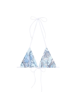 PUCCI Orchidee-print triangle bikini top - Blue