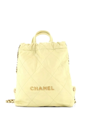 CHANEL Pre-Owned 22 Chain Quilted Calfskin Medium backpack - Yellow