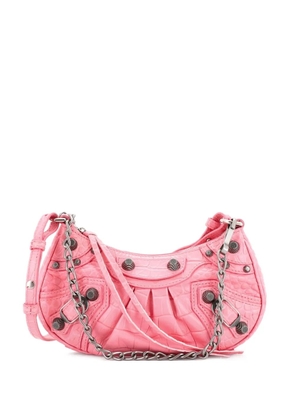 Balenciaga Pre-Owned Le Cagole Giant Studs Crocodile Embossed Leather Mini shoulder bag - Pink
