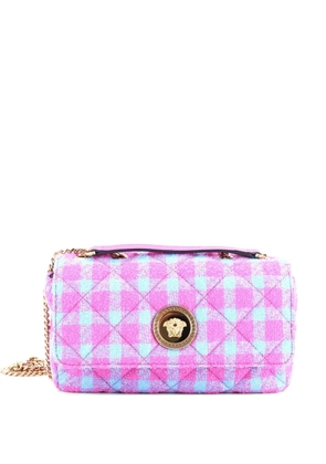 Versace Pre-Owned Medusa Icon Chain Flap Bag Quilted Tweed East West shoulder bag - Pink