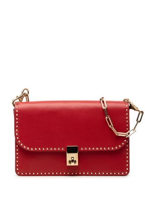 Valentino Garavani Pre-Owned 2000-2017 Leather Rockstud Turnlock Chain crossbody bag - Red