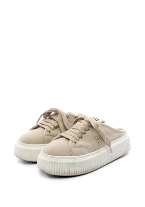 Miu Miu Pre-Owned 2000s denim slip-on sneakers - Neutrals