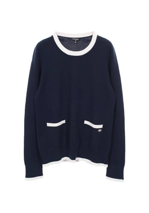 CHANEL Pre-Owned 1986-1988 crew-neck cashmere sweater - Blue