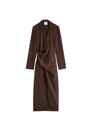 Paris Georgia Simone draped-detail midi dress - Brown