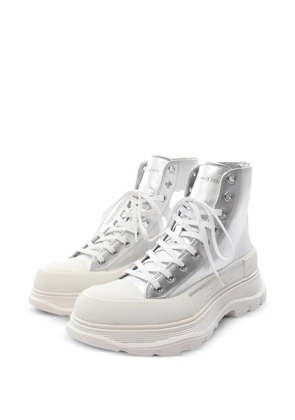 Alexander McQueen Pre-Owned 2020s high-cut leather sneakers - Silver