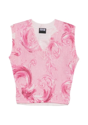 Versace Jeans Couture V-neck patterned top - Pink