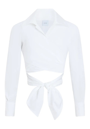 Patou long-sleeves knotted top - White