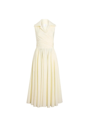 Patou draped striped midi dress - Yellow