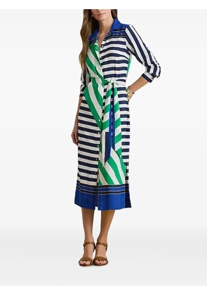 Lauren Ralph Lauren striped tie-waist midi shirt dress - Blue
