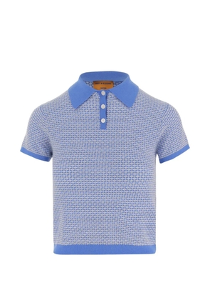 Guest In Residence Pique Shrunken cashmere polo shirt - Blue