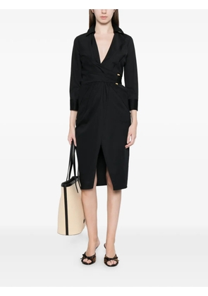 Elisabetta Franchi overlap buckle dress - Black