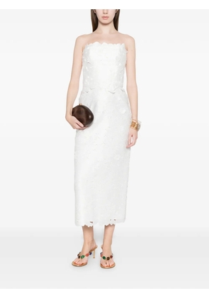 Costarellos Lace strapless midi dress - White