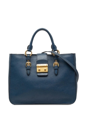 Miu Miu Pre-Owned 2010-2025 Goatskin Madras satchel - Blue