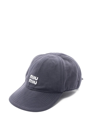 Miu Miu Pre-Owned 2010s embroidery logo cotton baseball cap - Blue