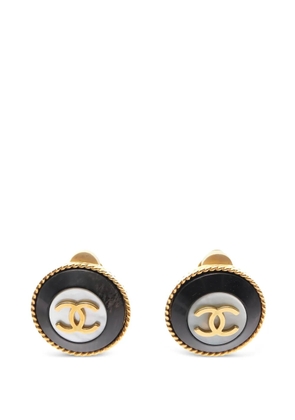 CHANEL Pre-Owned 1986-1988 Coco Mark round earrings - Gold