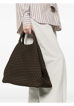 MARREA large Espresso Yourself woven tote bag - Brown
