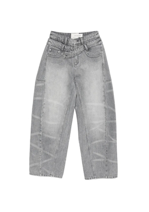 Feng Chen Wang asymmetric-waistband jeans - Grey