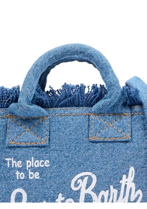 MC2 Saint Barth Kids mini Vanity fringed-detail tote bag - Blue