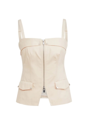 Toccin Jayden front-zip cotton top - Neutrals