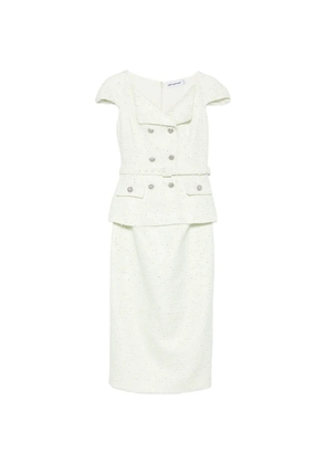 Self-Portrait embellished double-breasted dress - Green