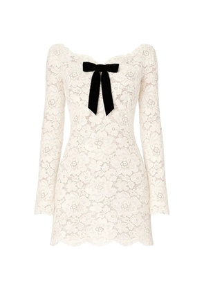 Retrofete Perdita bow lace dress - White
