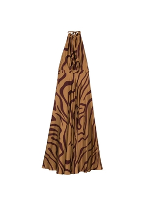 Raquel Diniz zebra halterneck dress - Neutrals