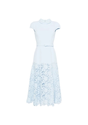 Self-Portrait crepe lace midi dress - Blue