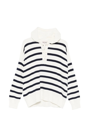 Semicouture striped hoodie - White