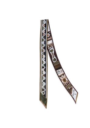 PUCCI mixed-print silk twill scarf - Brown