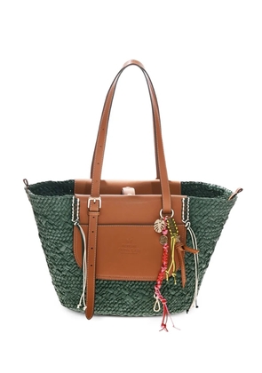 CUBA LAB Tropicana woven tote bag - Green