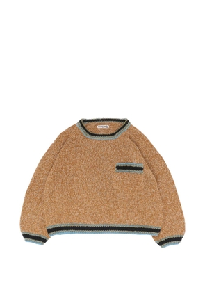 STORY mfg. Bulb chest-pocket ribbed-trim sweater - Brown