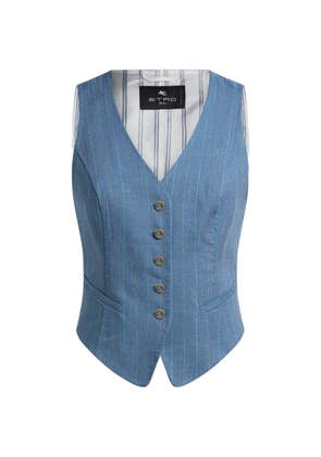 ETRO striped pegaso buttons waistcoat - Blue