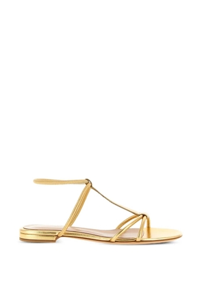 Gianvito Rossi Lilo elastic leather sandals - Gold