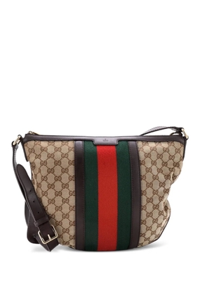 Gucci Pre-Owned Vintage Web Saddle Messenger Bag GG Canvas Medium crossbody bag - Brown