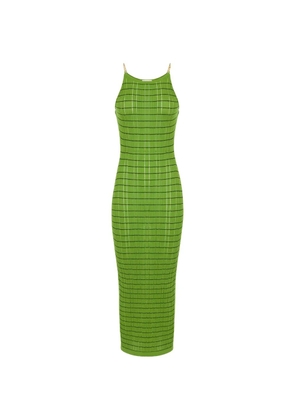 Elisabetta Franchi striped chain knit maxi dress - Green