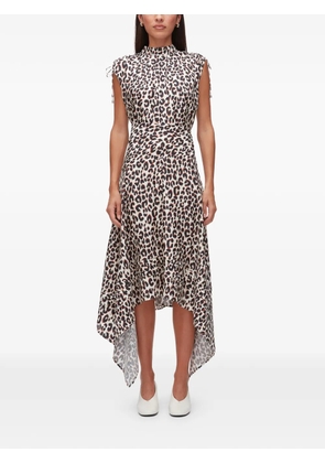 3.1 Phillip Lim leopard-print ruched silk dress - Neutrals