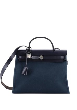 Hermès Pre-Owned Herbag Zip Leather and Toile 31 shoulder bag - Green