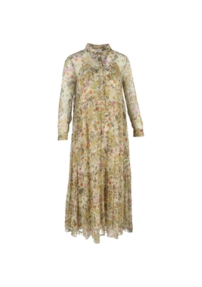Celine Pre-Owned floral-print long-sleeved dress - Neutrals