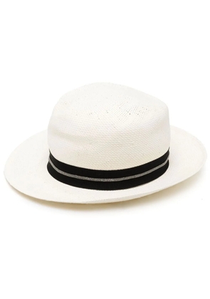 Fabiana Filippi interwoven fedora hat - Neutrals