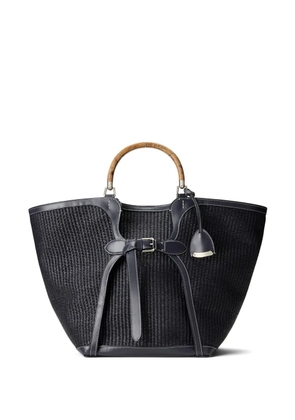 Ralph Lauren Collection burl wood braided large tote bag - Blue