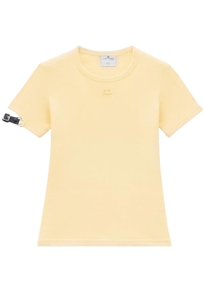 Courrèges buckle-detail T-shirt - Yellow