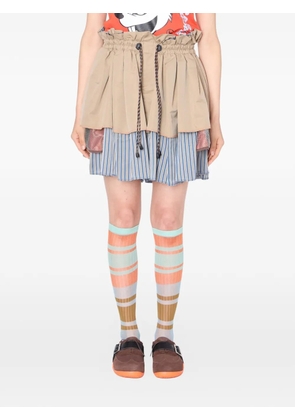 Kolor striped-detail shorts - Neutrals