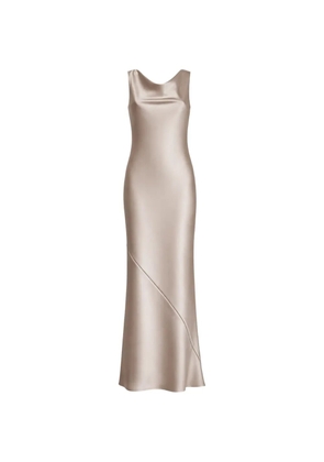 Blanca Vita draped round-neck maxi dress - Neutrals