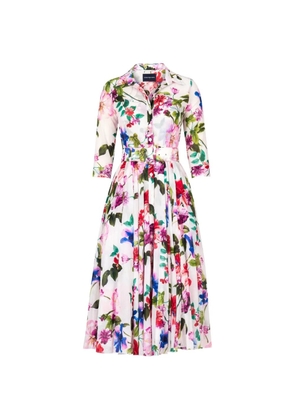 Samantha Sung Aster floral-print belted dress - White