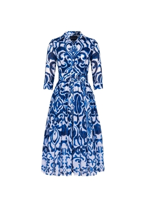 Samantha Sung Audrey tile-print midi dress - Blue