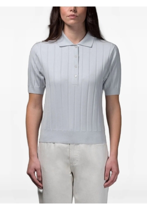 Moorer buttons ribbed polo shirt - Blue