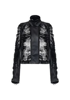 Elisabetta Franchi fringed leather jacket - Black