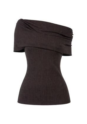 Cortana one-shoulder top - Brown
