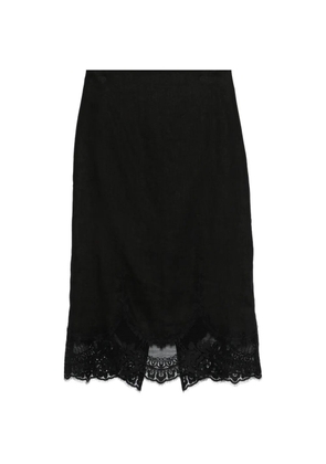 TWINSET lace-trims fitted skirt - Black